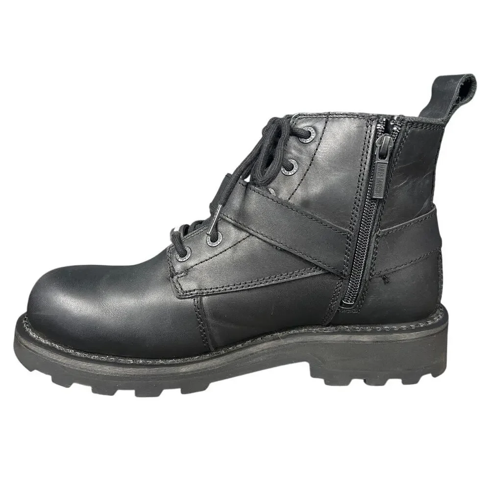 Harley Davidson Men’s Bullard Black Leather Moto Biker Boot Size US 9.5